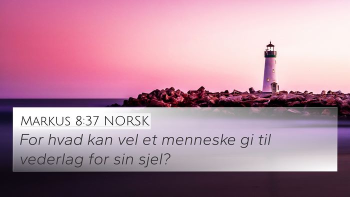 Markus 8:37 NORSK 4K Wallpaper - For hvad kan vel et menneske gi til vederlag for - 4K Wallpaper Bible Verse