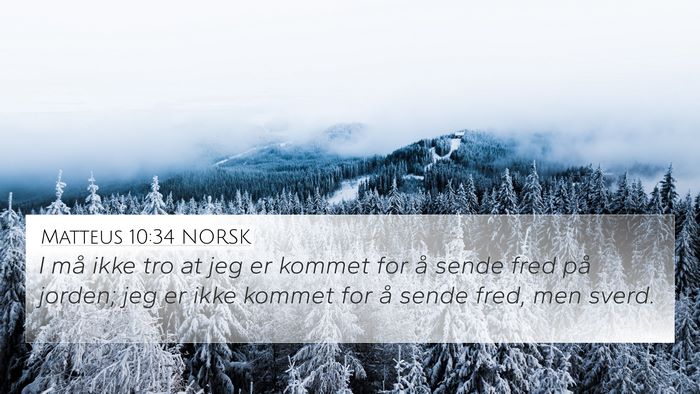 Matteus 10:34 NORSK Bible Verse Image