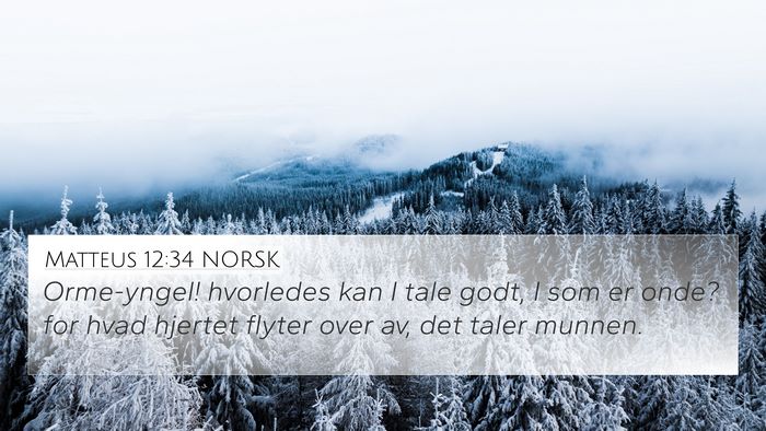 Matteus 12:34 NORSK Bible Verse Image