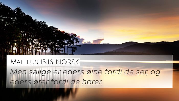 Matteus 13:16 NORSK Bible Verse Image