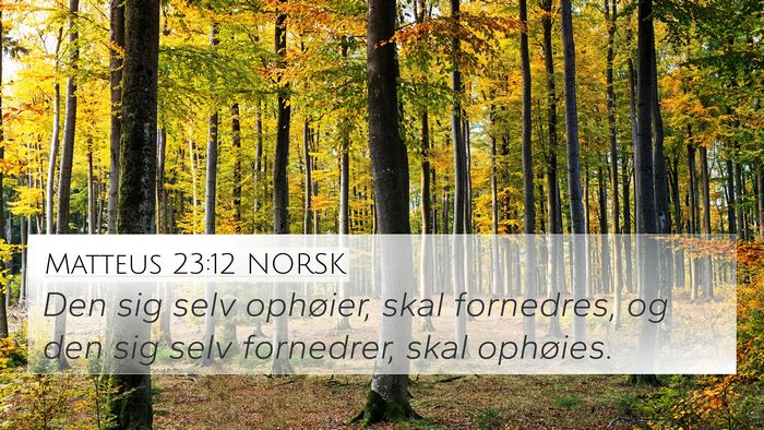 Matteus 23:12 NORSK Bible Verse Image