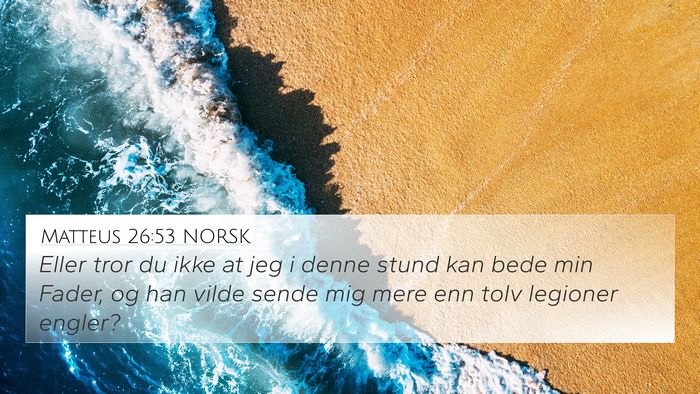 Matteus 26:53 NORSK 4K Wallpaper - Eller tror du ikke at jeg i denne stund kan bede - 4K Wallpaper Bible Verse