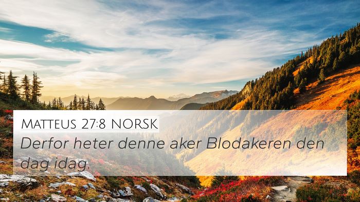 Matteus 27:8 NORSK 4K Wallpaper - Derfor heter denne aker Blodakeren den dag - 4K Wallpaper Bible Verse