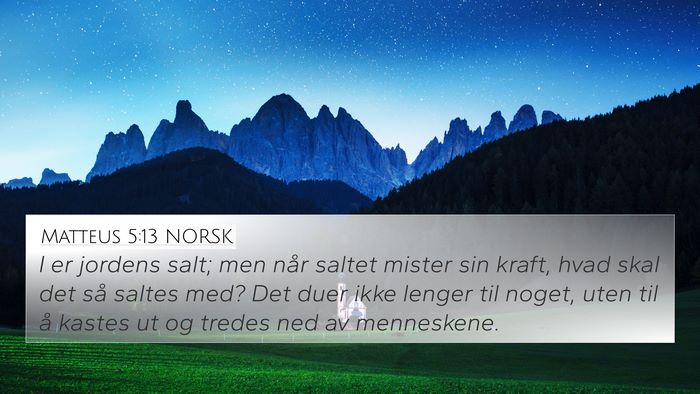 Matteus 5:13 NORSK Bible Verse Image