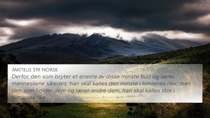 Matteus 5:19 NORSK Bible Verse Image