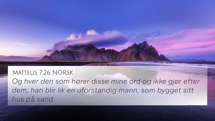 Matteus 7:26 NORSK Bible Verse Image