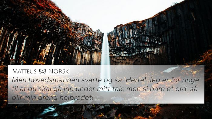 Matteus 8:8 NORSK Bible Verse Image