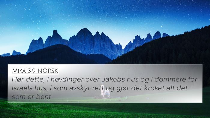 Mika 3:9 NORSK Bible Verse Image