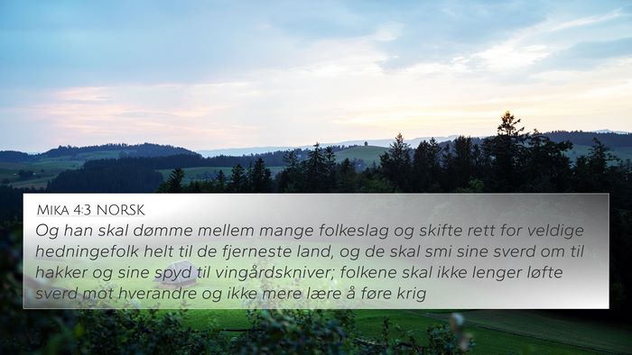 Mika 4:3 NORSK Bible Verse Image