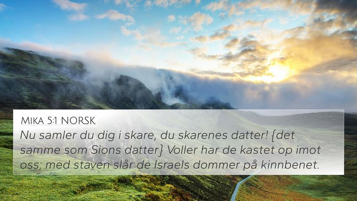 Mika 5:1 NORSK Bible Verse Image