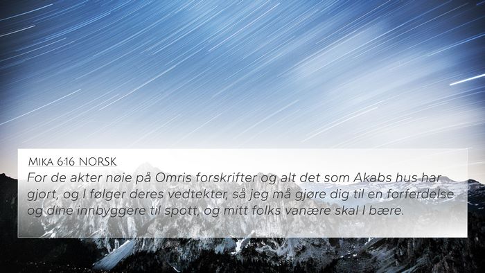 Mika 6:16 NORSK Bible Verse Image