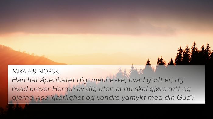 Mika 6:8 NORSK Bible Verse Image