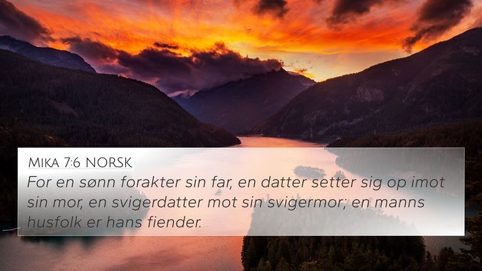 Mika 7:6 NORSK Bible Verse Image