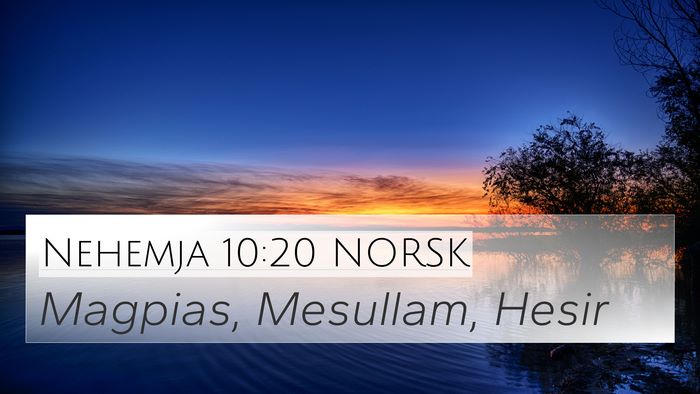 Nehemja 10:20 NORSK Bible Verse Image