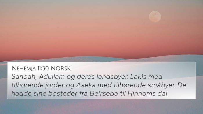 Nehemja 11:30 NORSK Bible Verse Image