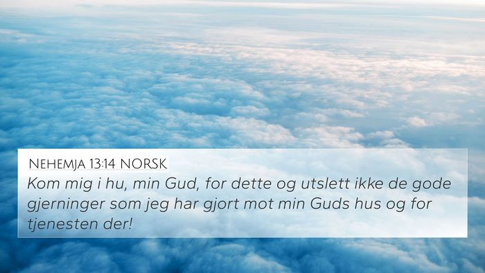 Nehemja 13:14 NORSK Bible Verse Image