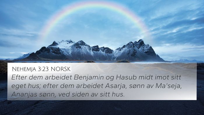 Nehemja 3:23 NORSK Bible Verse Image