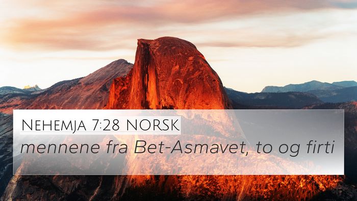 Nehemja 7:28 NORSK Bible Verse Image