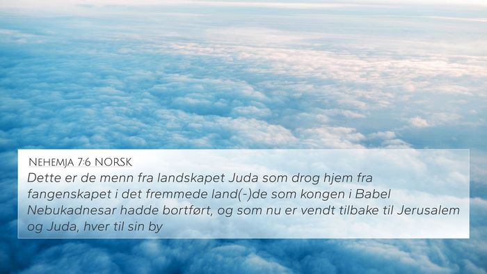 Nehemja 7:6 NORSK Bible Verse Image