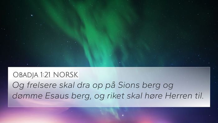 Obadja 1:21 NORSK Bible Verse Image
