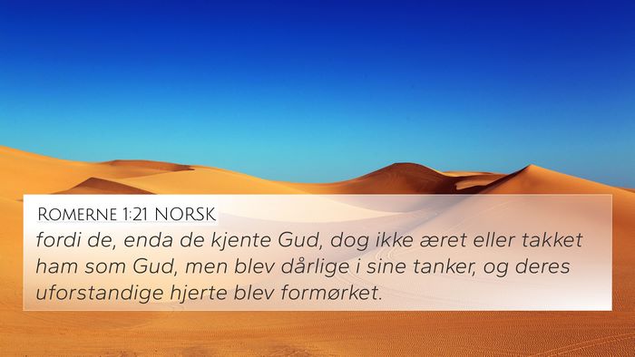 Romerne 1:21 NORSK Bible Verse Image