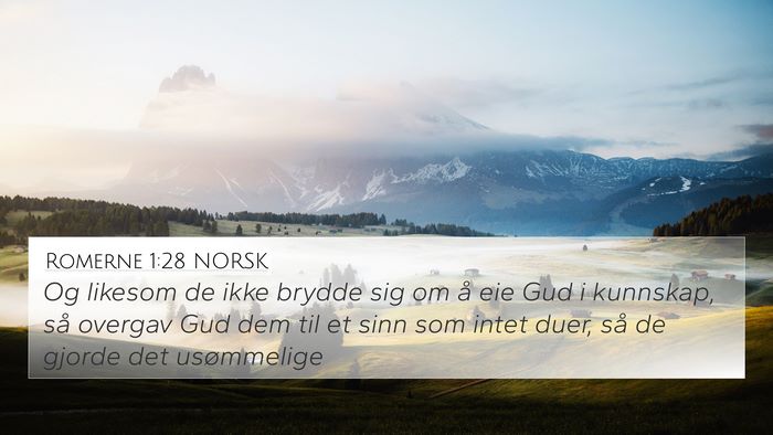 Romerne 1:28 NORSK Bible Verse Image