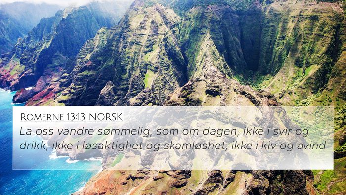 Romerne 13:13 NORSK Bible Verse Image