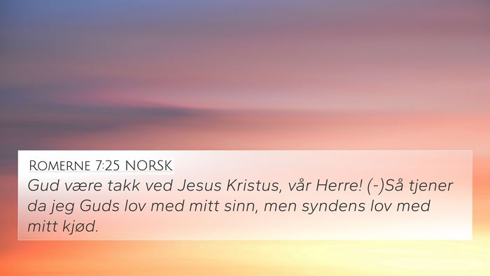 Romerne 7:25 NORSK Bible Verse Image