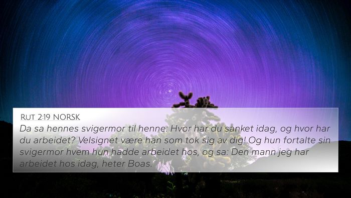 Rut 2:19 NORSK 4K Wallpaper - Da sa hennes svigermor til henne: Hvor har du - 4K Wallpaper Bible Verse