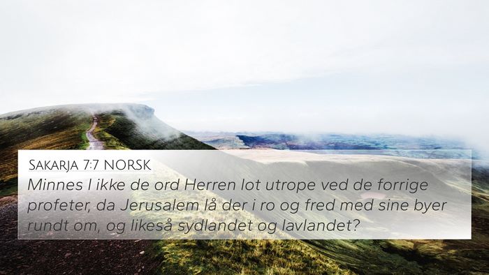 Sakarja 7:7 NORSK Bible Verse Image