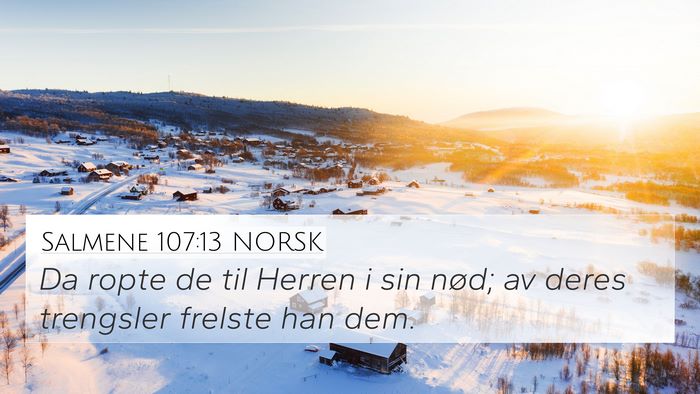 Salmene 107:13 NORSK Bible Verse Image