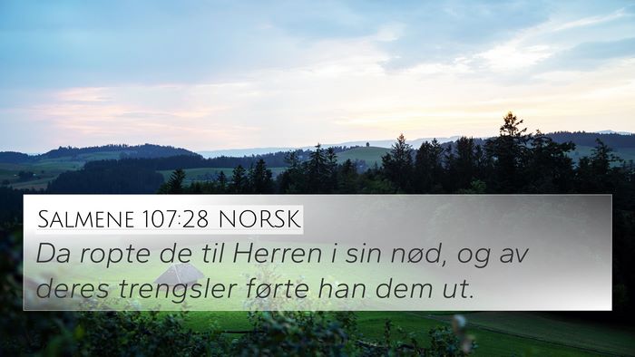 Salmene 107:28 NORSK Bible Verse Image
