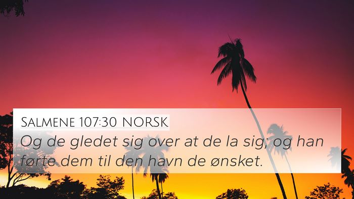 Salmene 107:30 NORSK Bible Verse Image