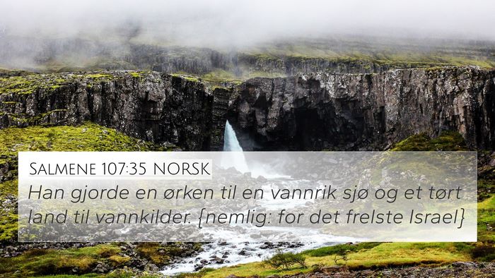 Salmene 107:35 NORSK Bible Verse Image