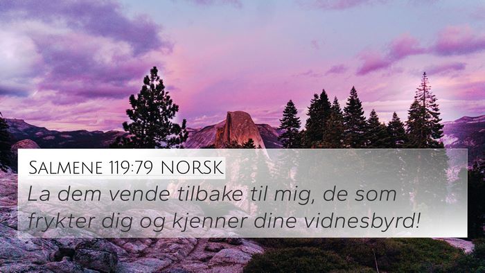 Salmene 119:79 NORSK 4K Wallpaper - La dem vende tilbake til mig, de som frykter dig - 4K Wallpaper Bible Verse