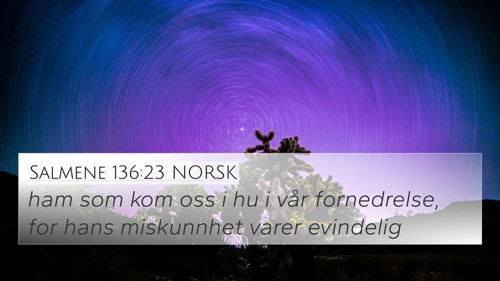 Salmene 136:23 NORSK Bible Verse Image