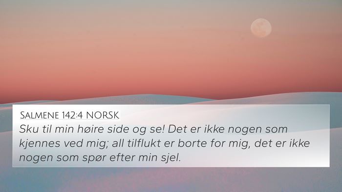 Salmene 142:4 NORSK Bible Verse Image