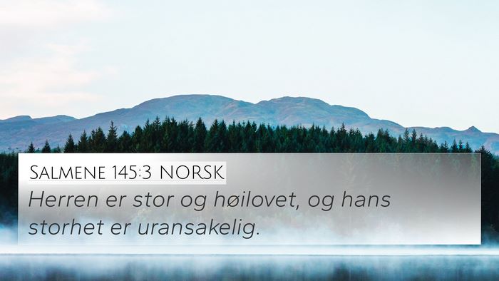 Salmene 145:3 NORSK Bible Verse Image