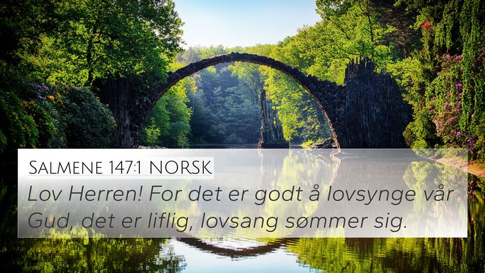 Salmene 147:1 NORSK Bible Verse Image