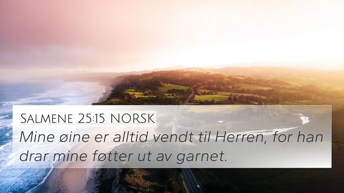 Salmene 25:15 NORSK Bible Verse Image