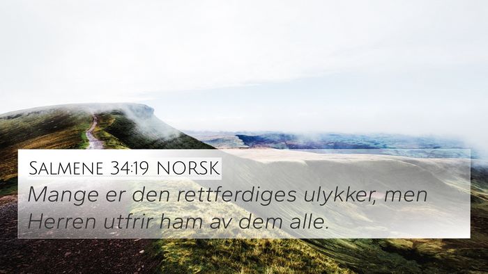 Salmene 34:19 NORSK Bible Verse Image