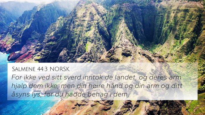 Salmene 44:3 NORSK Bible Verse Image