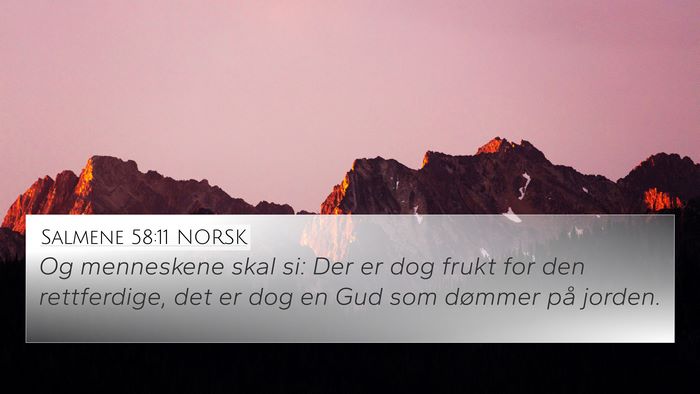 Salmene 58:11 NORSK Bible Verse Image