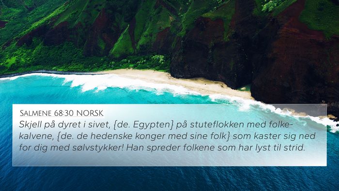 Salmene 68:30 NORSK Bible Verse Image