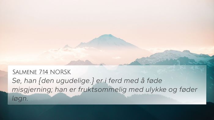 Salmene 7:14 NORSK Bible Verse Image