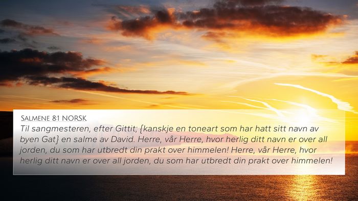 Salmene 8:1 NORSK Bible Verse Image