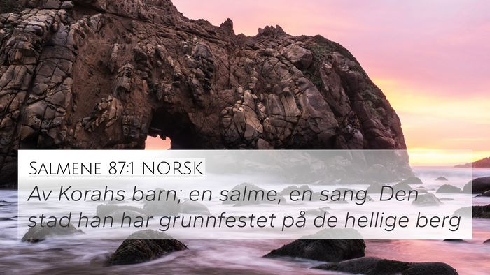 Salmene 87:1 NORSK Bible Verse Image