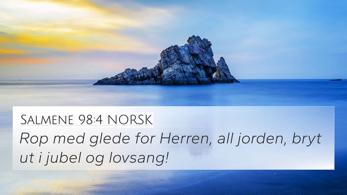 Salmene 98:4 NORSK Bible Verse Image
