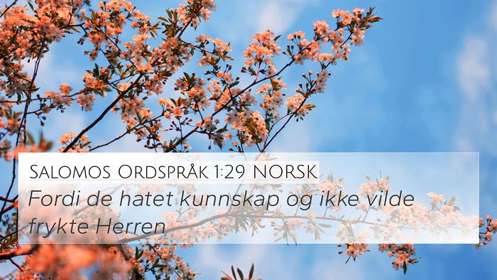 Salomos Ordspråk 1:29 NORSK Bible Verse Image