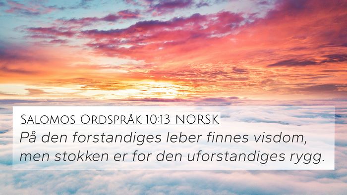 Salomos Ordspråk 10:13 NORSK Bible Verse Image